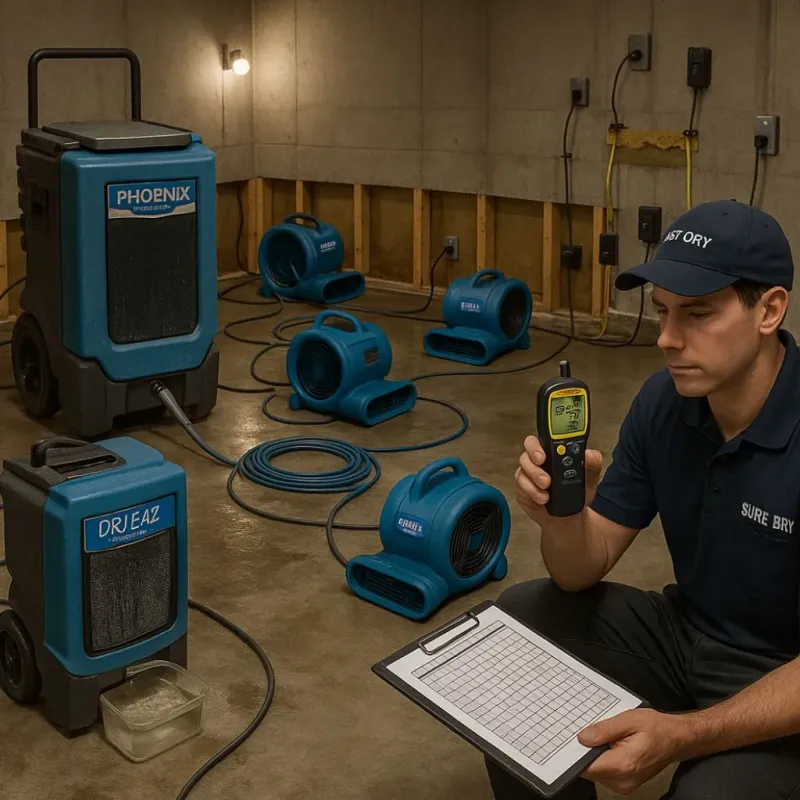 Structural Drying and Dehumidification process in Greenville, TX